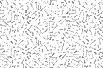 Seamless pattern of working tools for construction and diy project
