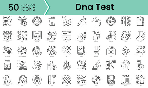 Set of dna test icons. Line art style icons bundle. vector illustration
