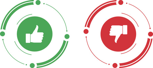 Like and Dislike Thumbs Up Down Icon for Feedback, Rating and Social Media Interaction Vector