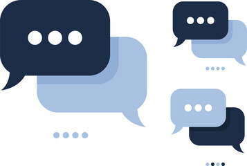 Modern Chat Bubble and Message Conversation Icon Set for Communication, Dialogue and Social Interaction Vector
