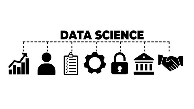 Data Science web banners concept vector illustration with keywords analysis, structure, algorithm, process, programming, solving, knowledge Video