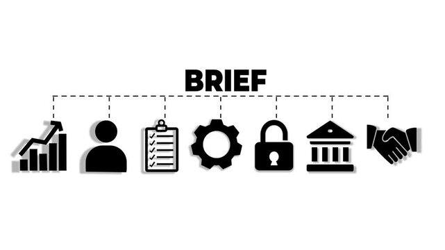 Brief web banners concept vector illustration with keywords and icons Video