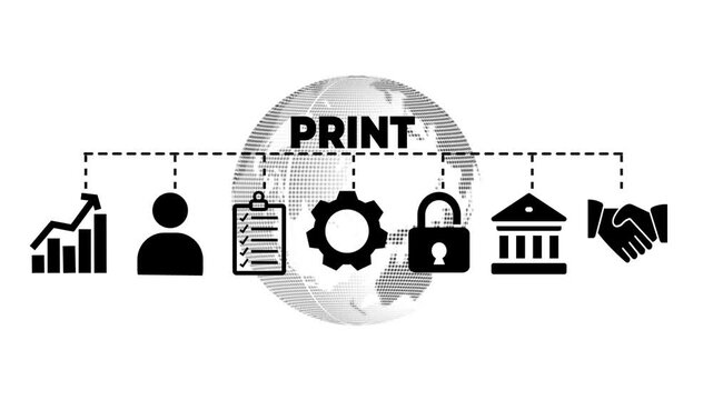 Print banner web icon vector illustration concept with icon of flyer, advertisement, brochure, poster, postcards, cmyk,