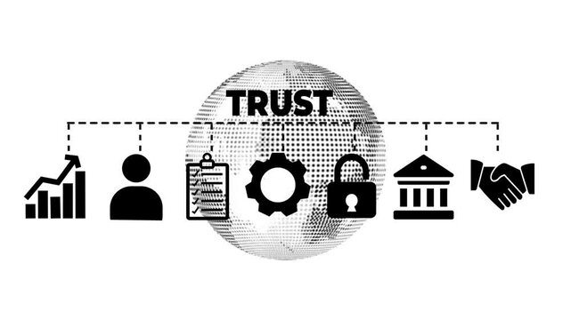 Trust banner web icon vector illustration concept with icon of reliance, sincerity, competence, credence, assurance, commitment, integrity