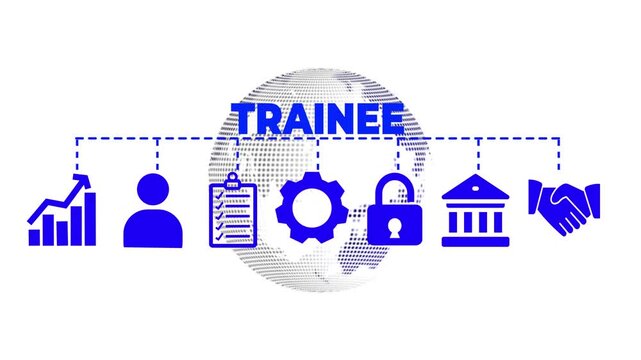 Trainee banner web icon vector illustration concept with icon of intern, apprentice, training, mentor, support, cooperation,