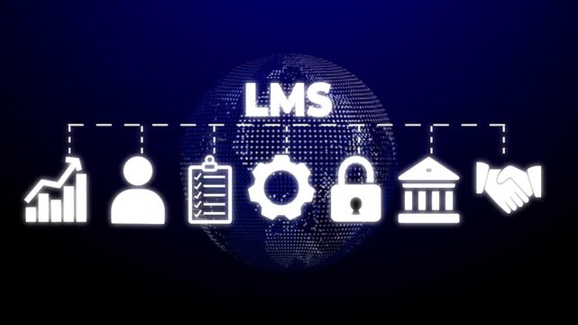 LMS banner web icon Video concept with icon of Learning, Management, System