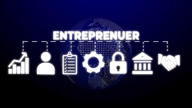 Entreprenuer banner web icon vector illustration concept with icon of innovation, skill, leadership, assertiveness, knowledge,