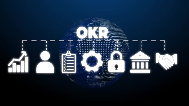 OKR banner web icon vector illustration concept with icon of objective, key result, target, framework, benchmark, measurable, verifiable