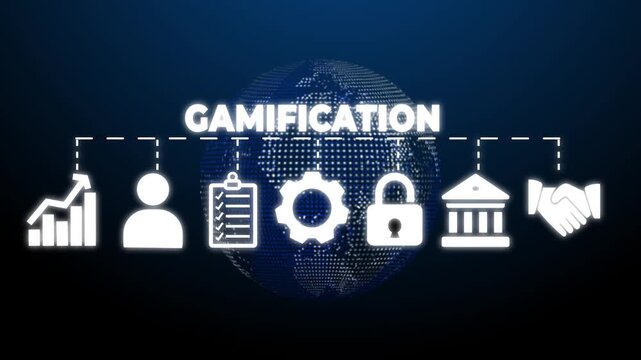 Gamification banner web icon vector illustration concept with icon of user user engagement, reward, achivement, motivation, learning,