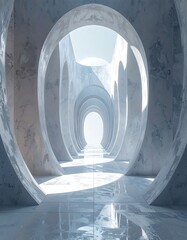 Ice Cave Tunnel - A Frozen Passage to Light and Mystery.