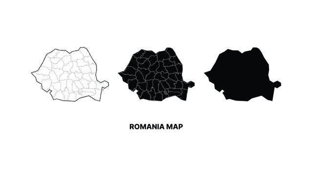 Minimalist romania map vector illustration