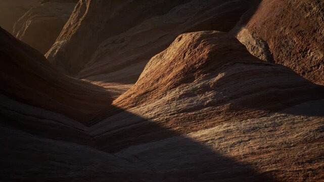 Scenic sandstone rock formations and red canyon walls glow under the Arizona sky in this natural desert landscape within the United States