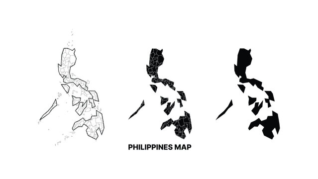Minimalist philippines map in monochrome