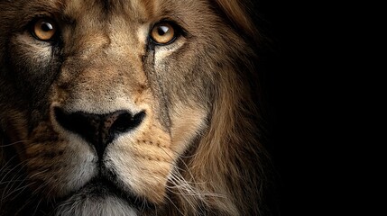 Extreme Close-up Portrait of Male Lion Eyes with Intense Detail