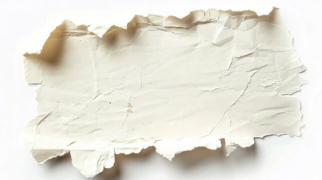 Video A close-up shot of a torn paper fragment lying on a white surface