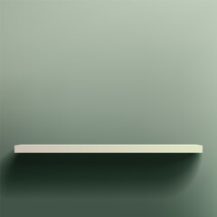 Green Shelves with Light From The Top, Vector Illustration