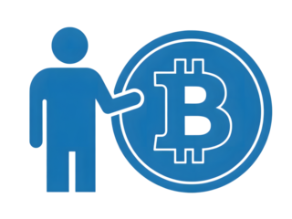 Visual representation of an individual engaging with digital currency concept, symbolizing investment, finance, and cryptocurrency education in the modern digital age