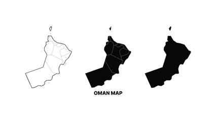 Minimalist oman map in monochrome © MDBodrul