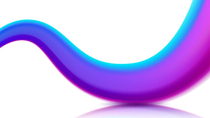 Fluid Wave Shape of Bright Gradient, Soft Smooth Curve Graphic Element, Isolated Blend, Vector Illustration