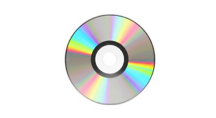Reflective compact disc design rainbow effect isolated on transparent background multimedia storage illustration