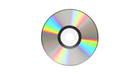 Reflective compact disc design rainbow effect isolated on transparent background multimedia storage illustration