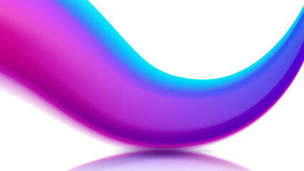Fluid Wave Shape of Bright Gradient, Soft Smooth Curve Graphic Element, Isolated Blend, Vector Illustration