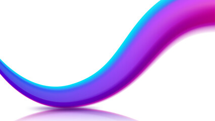 Fluid Wave Shape of Bright Gradient, Soft Smooth Curve Graphic Element, Isolated Blend, Vector Illustration