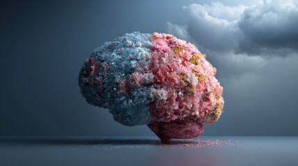 World Bipolar Day poster visualizing brain contrast emotional states awareness psychiatry psychology research education advocacy science balance through bold color symbolism campaign optimism