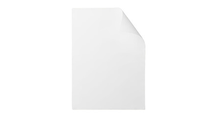 White sheet of paper curled corner isolated on transparent background mockup for presentation design template white paper texture isolated on transparent background