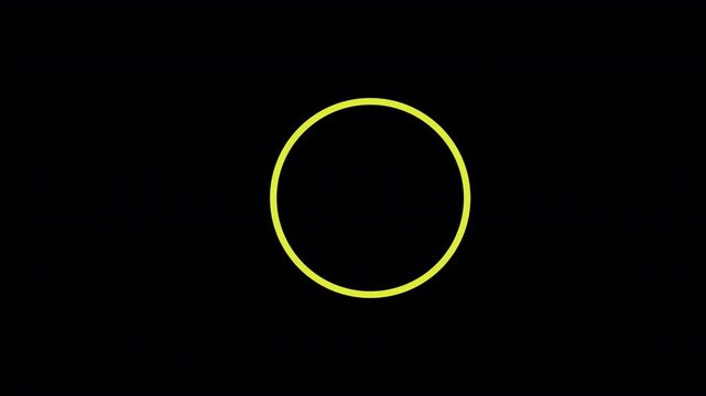 yellow highlight circle ring indicator element for highlighting or identifying areas on screen for explainer instructional tutorial videos 4K animation with  a semi transparent centre