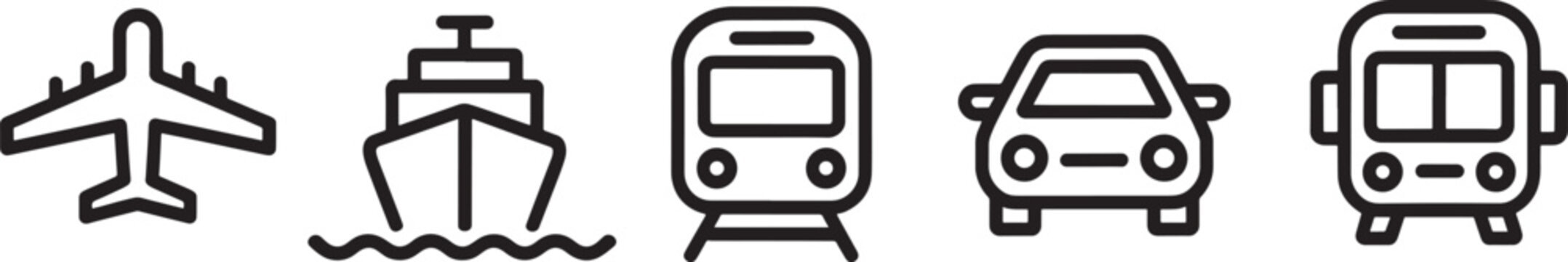 Black and white transportation airplane boat train desi