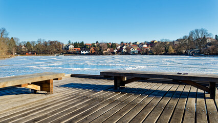 Town Ricany u Prahy in Czech Republic in Winter