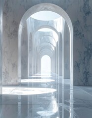Illuminated Archway - A Serene Architectural Perspective.