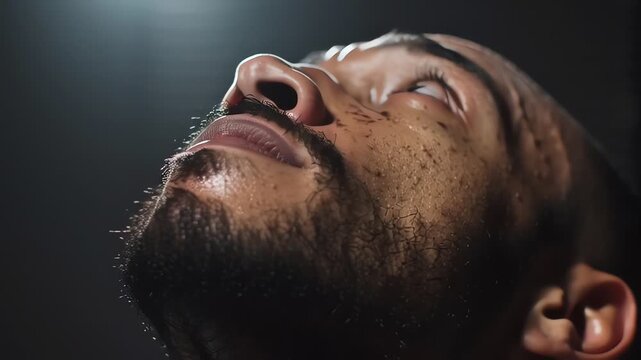Experiencing Deep Focus and Relief in Close Up Shot