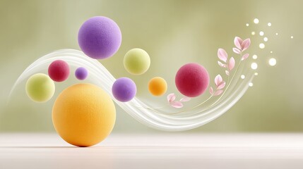 Abstract polka dot composition with modern graphic rhythm.