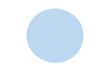 Light blue simple circle graphic representing minimalism, modern design, clean shapes, and essential geometry element with transparent background