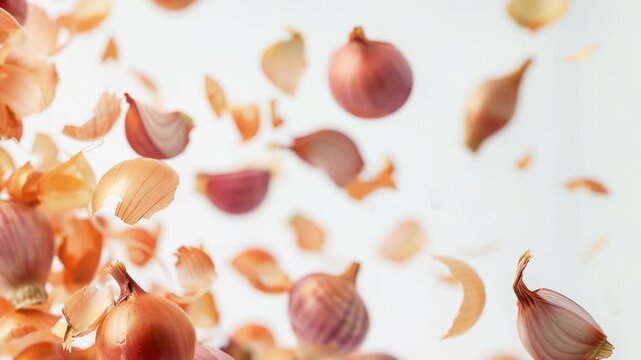 Video A bunch of onions flying in the air