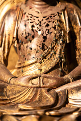 Golden Buddha Statue Hands in Meditation Mudra