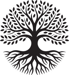 Obraz premium Tree with roots and leaves nature ecology