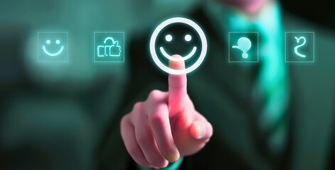 Fototapeta premium Positive Customer Feedback Selection for Brand Trust and Growth
