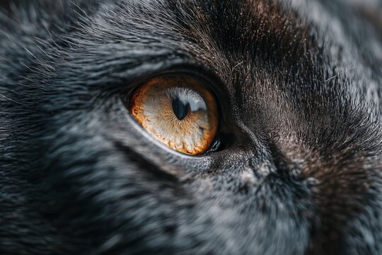 Ojo de gran felino en primer plano, mirada feroz e intensa de un depredador salvaje