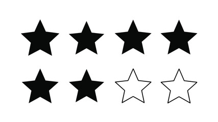 Obraz premium a simple illustration of five black stars and one white outline star icon