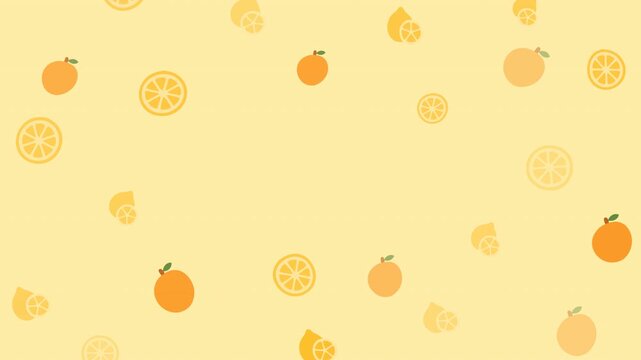 Orange pattern on yellow, perfect for packaging design, kitchen decor, summer products, and fruitrelated projects. Vibrant and playful.
