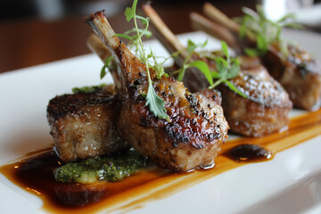 grilled pork chop with vegetables