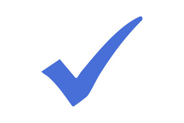 Blue Check Mark Icon &ndash; Blue Tick Symbol for Verified, Approved, Confirmed and Correct Status, Isolated on Transparent Background