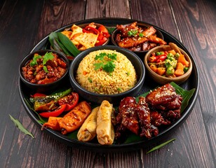 Exquisite Asian Cuisine Platter - A Culinary Journey of Flavors and Textures.