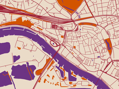 Arnhem Centrum &ndash; street map, Netherlands