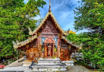 Holzpagode im Wat Phra That Doi Suthep-Kloster bei Chian Mai in Nordthailand