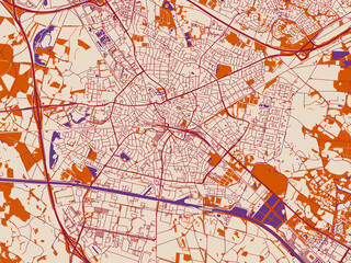 Obraz premium Hengelo street network map — Netherlands