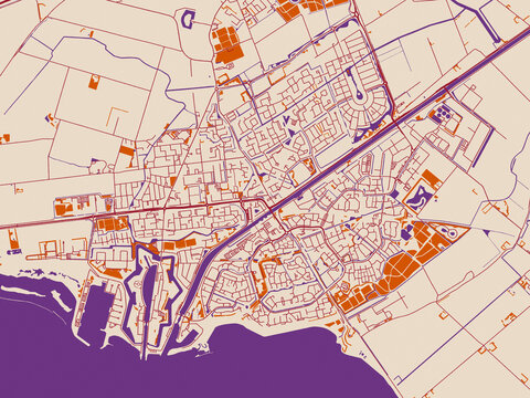 City map poster of Hellevoetsluis, Netherlands